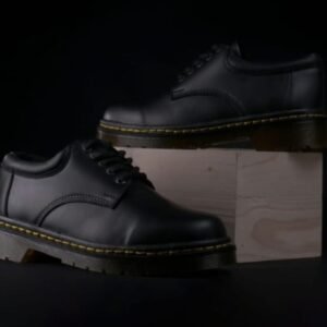 Zapato Negro 5 Ojales Mate Eco Cuero Vegano